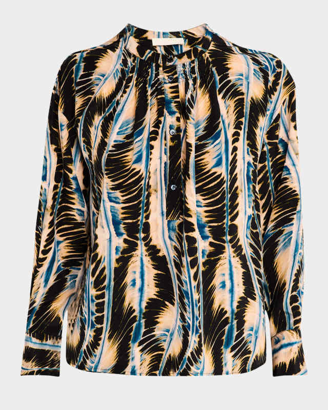 Nehir Printed Silk Blouse